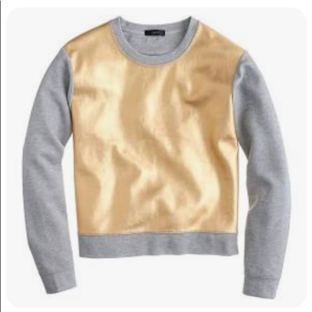 J Crew gold foil front sweatshirt xxs